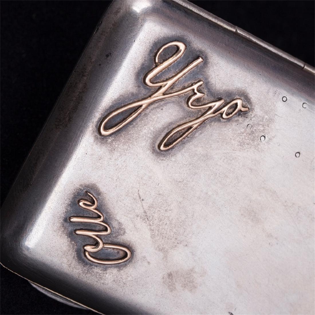 Russian silver cigarette case with Suomi flag — image 2