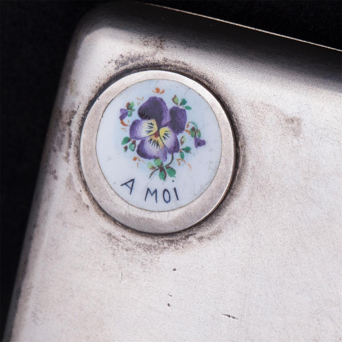 Russian silver cigarette case with Suomi flag — image 3