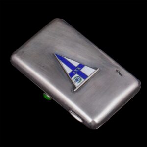 Russian silver cigarette case with Suomi flag — image 4