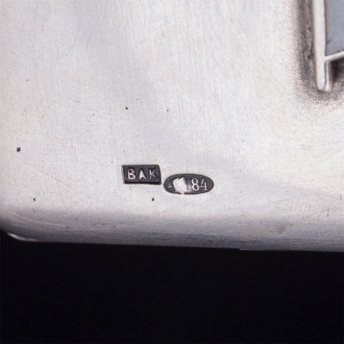 Russian silver cigarette case with Suomi flag — image 6