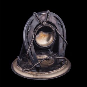 Unusual silver-gilt table watch stand. I. Sazikov — image 1