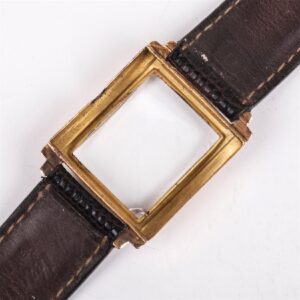 18K gold men's wristwatch on a leather strap — image 6