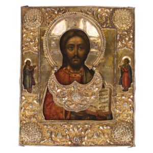 Fine Russian 18th century Icon of Christ Pantocrator — image 1