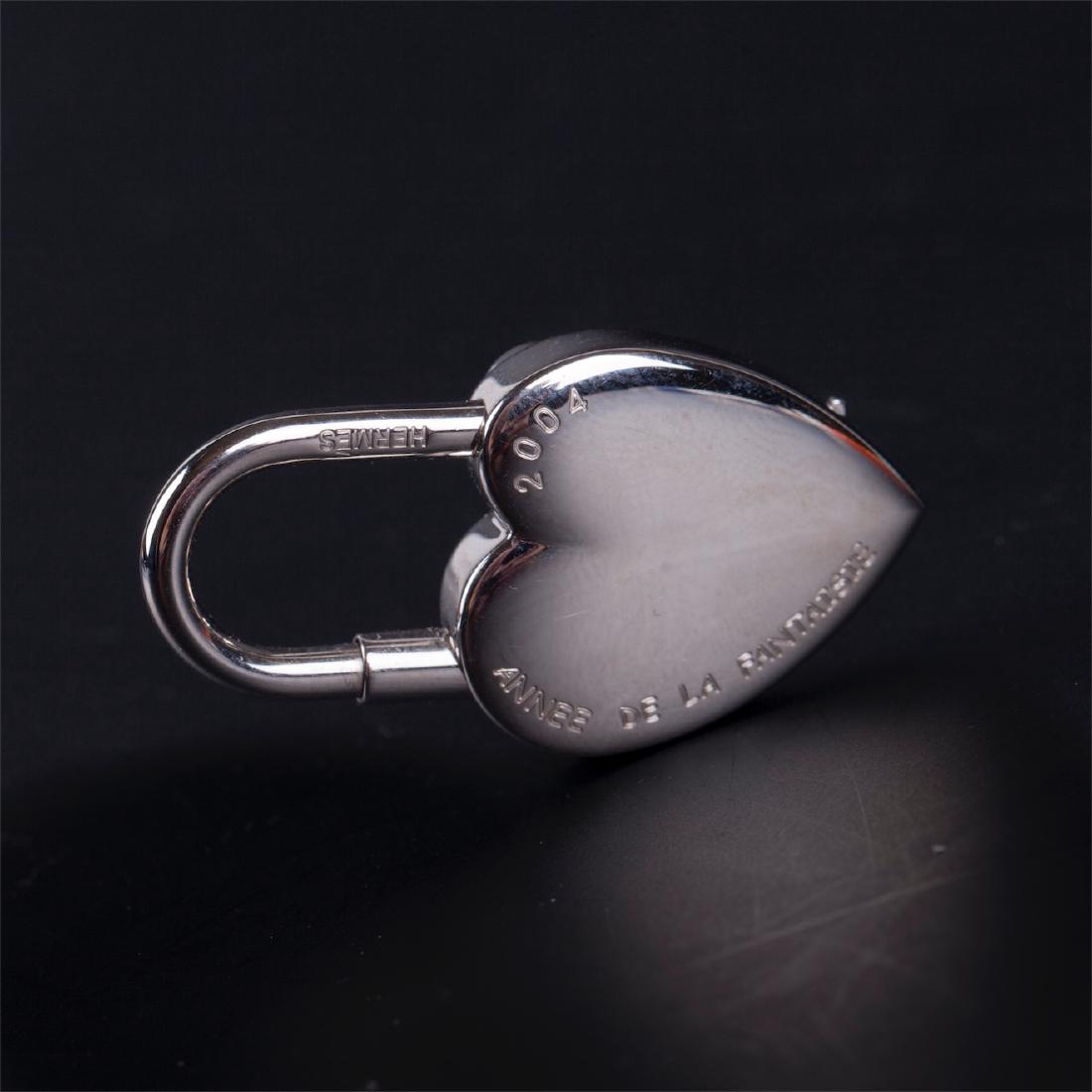 Palladium Hermes Cadena heart lock/keyring/pendant — image 2