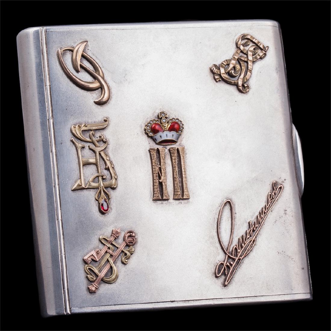Russian cigarette case with Nicolay II monogram — image 2