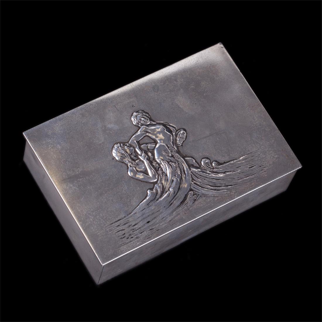Russian silver-gilt Art Nouveau cigar humidor. — image 1