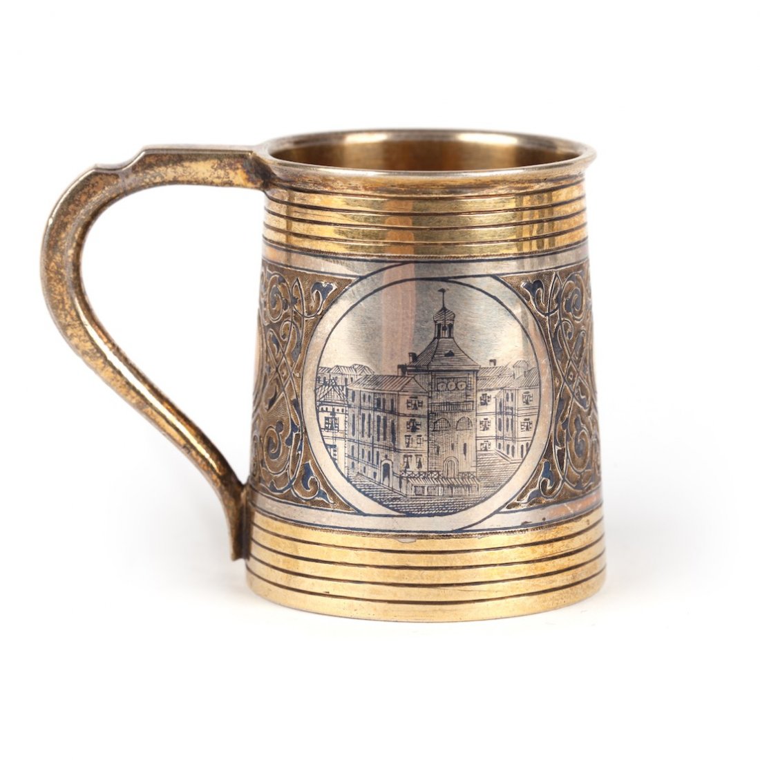 Beaker in the shape of barrel with views of Moscow. — image 1