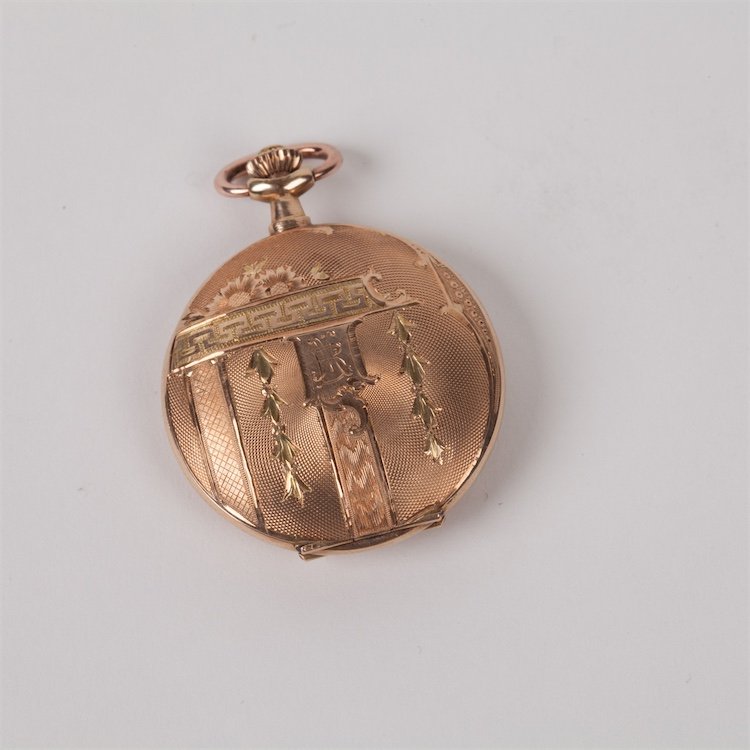 Gold pocket watch "Remontoir cylindre". — image 2