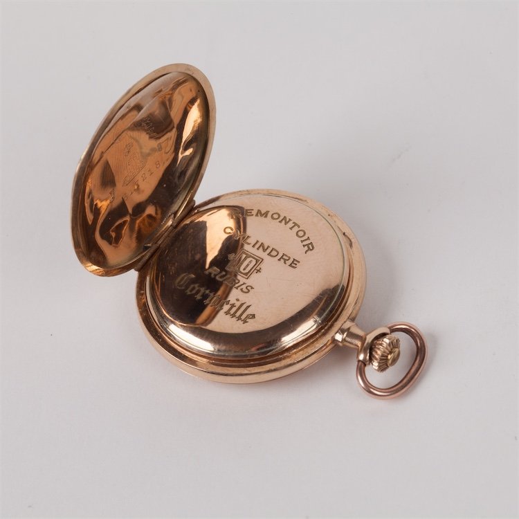 Gold pocket watch "Remontoir cylindre". — image 4