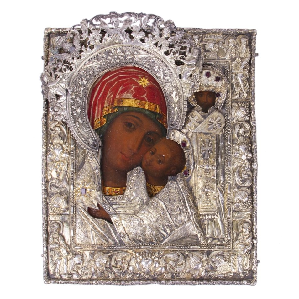 Rare Russian Icon of Mother of God — image 1