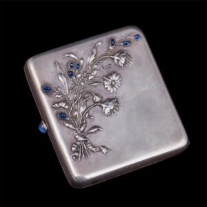 Russian silver and gem-set cigarette case — image 1