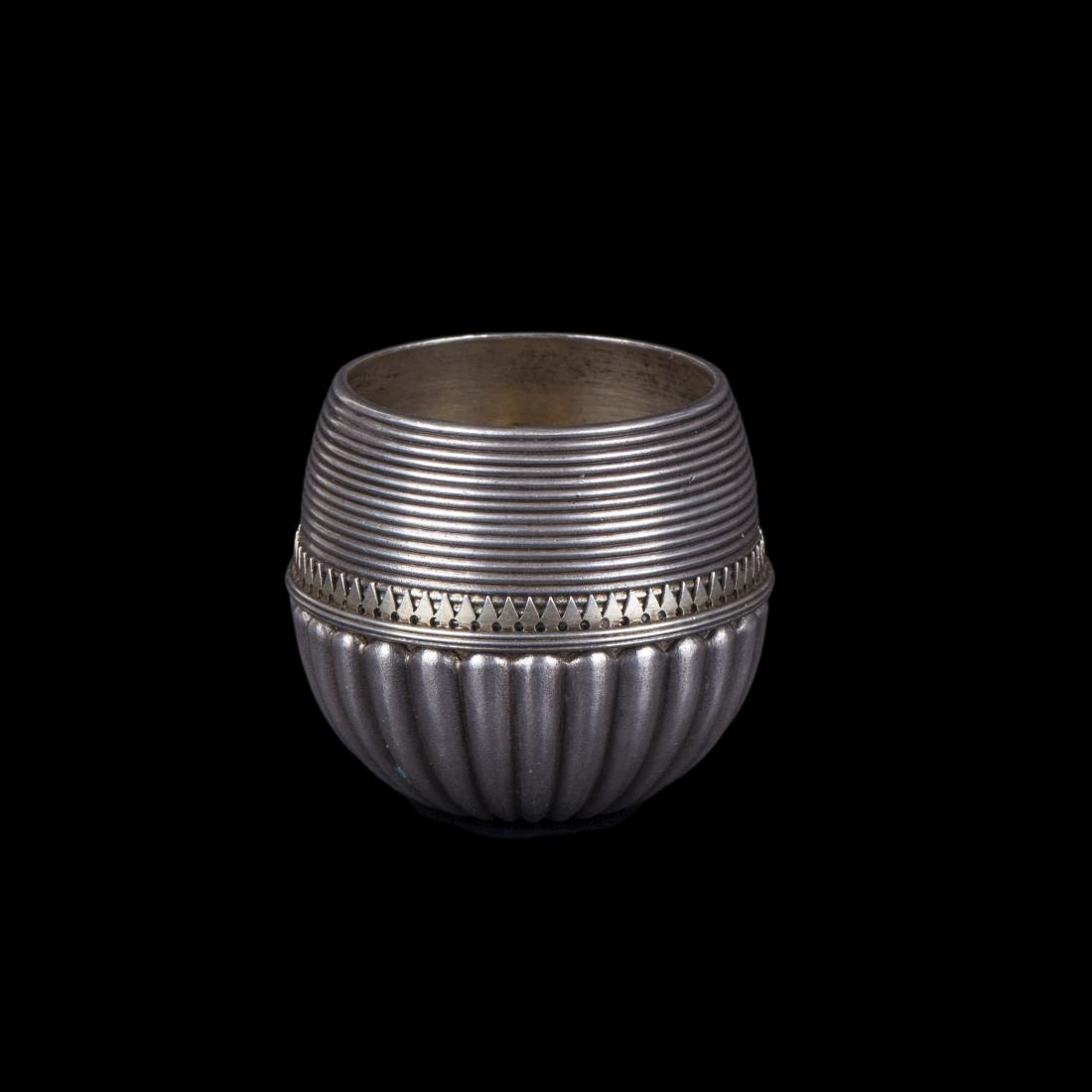 Unusual Faberge silver-gilt beaker - tumbler. — image 1