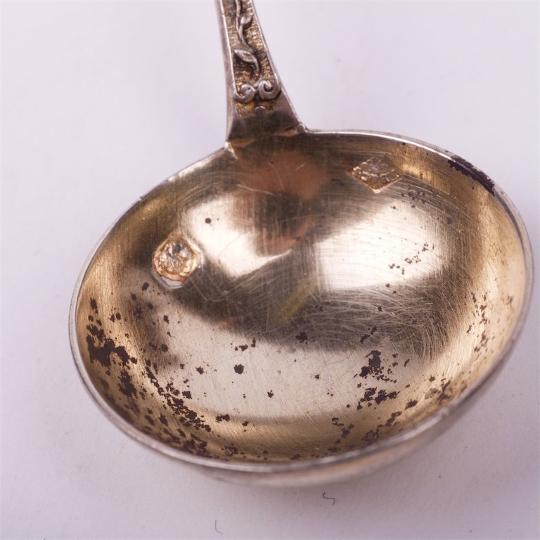 French silver pepper cellar with spoon. — image 5
