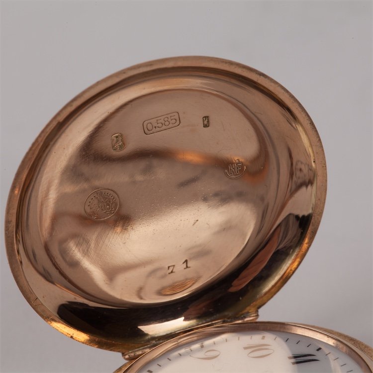 Gold pocket watch in box. — image 4
