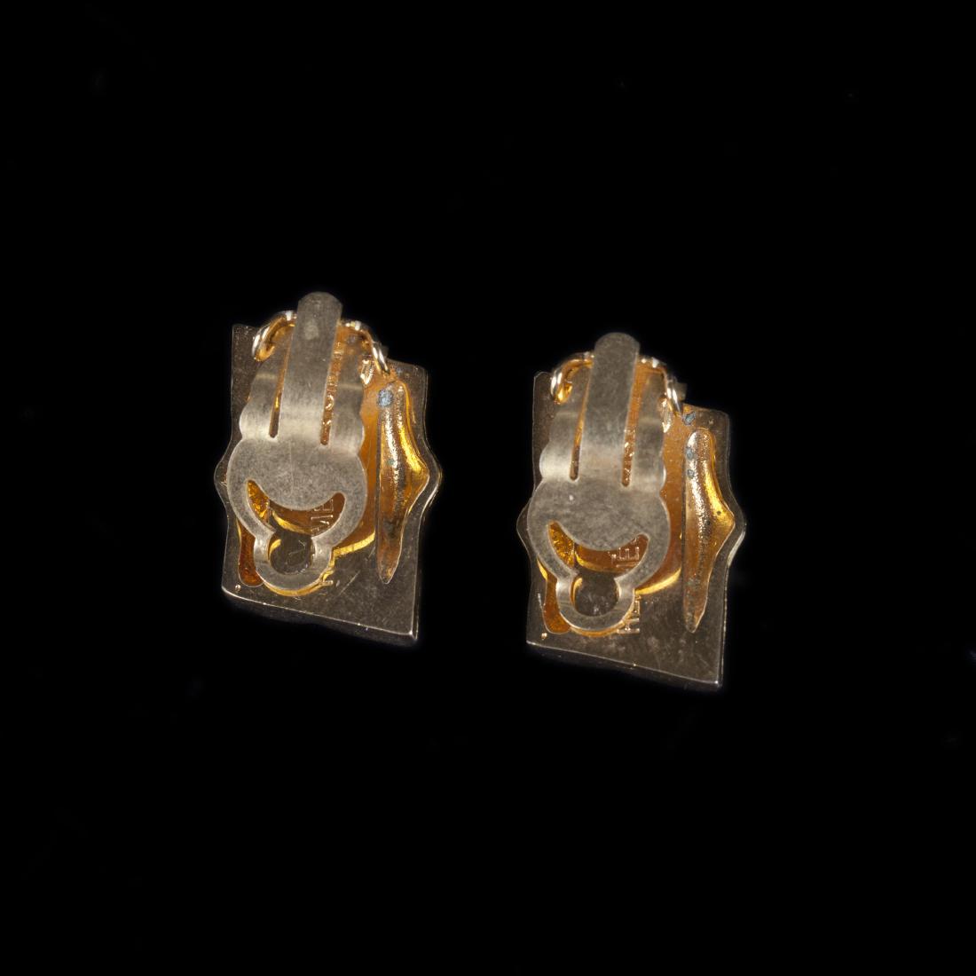 Hermes "Bamboo" earclips, gold plated palladium — image 3