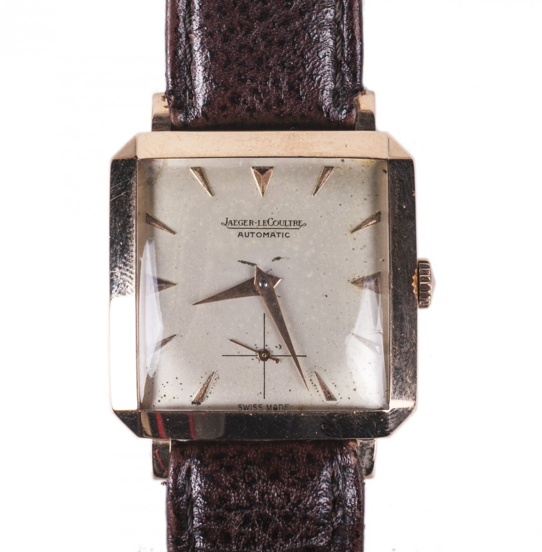Jaeger Le Coultre rectangular gold automatic wristwatch — image 1
