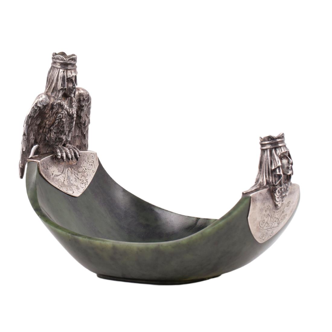 Silver and nephrite kovsh by M.Sokolovskiy — image 1