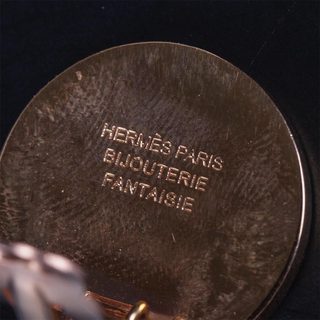 Hermes "Caleche" earclips, marked — image 4