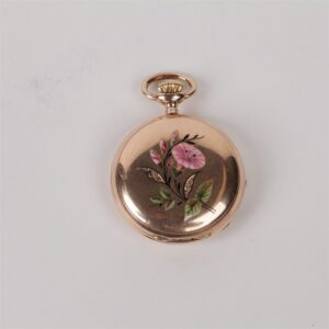 Gold pocket watch "Tissot and fils" with diamonds and — image 1