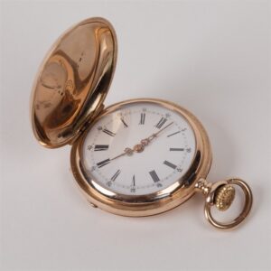 Gold pocket watch "Tissot and fils" with diamonds and — image 3