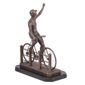 Rare cast silver cycling prize sculpture — image 3