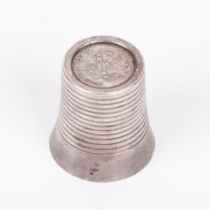 Russian silver beaker with a coin incrust — image 3