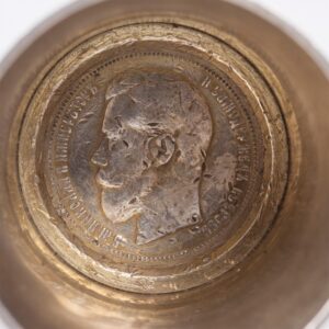 Russian silver beaker with a coin incrust — image 5