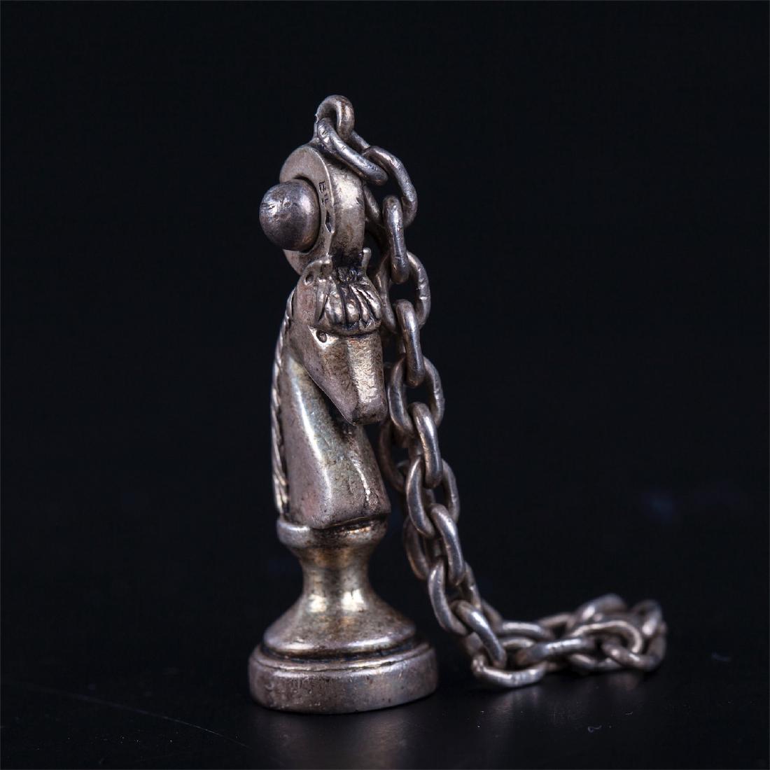 Rare Hermes silver keychain in the shape of chess — image 2