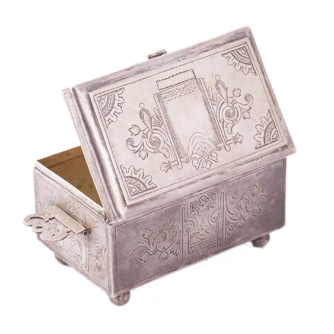 Russian engraved silver casket — image 2