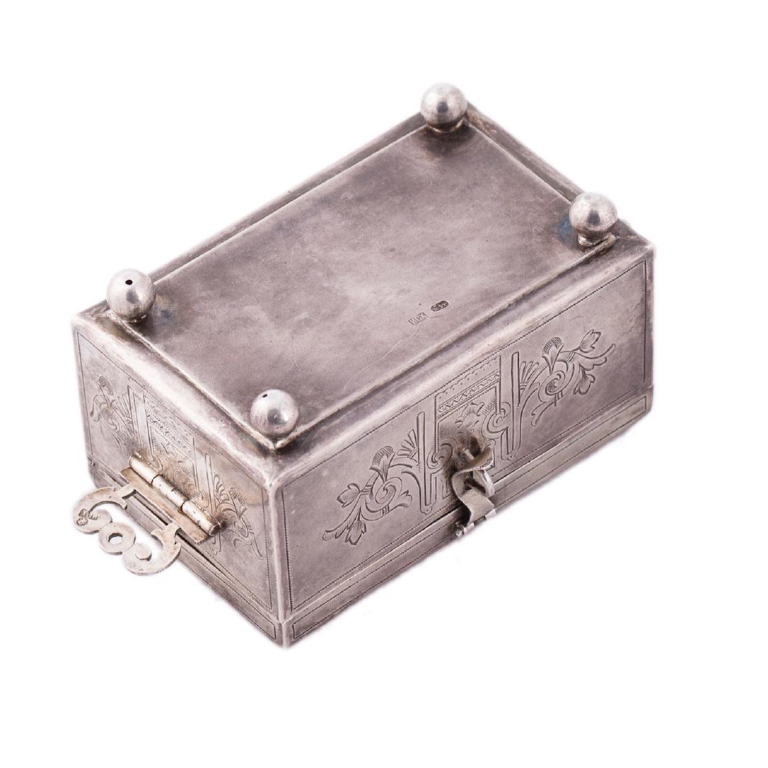 Russian engraved silver casket — image 3
