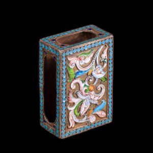 Russian silver and cloisonne enamel match-box — image 1