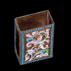 Russian silver and cloisonne enamel match-box — image 4