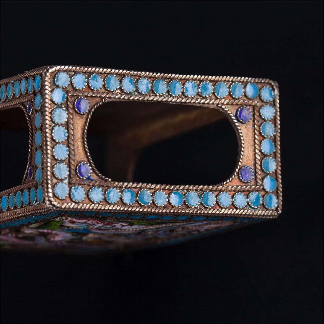 Russian silver and cloisonne enamel match-box — image 5
