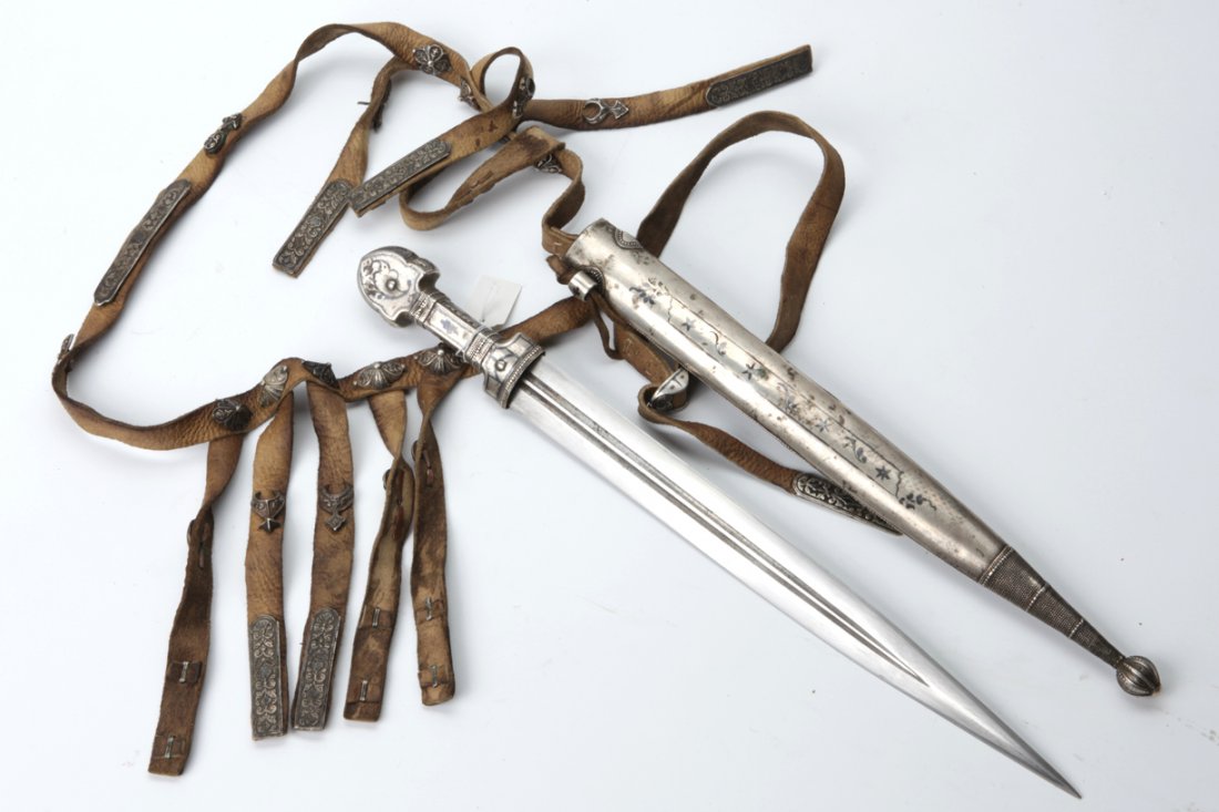 A Caucasian Silver Mounted Kindjal with Belt. — image 2