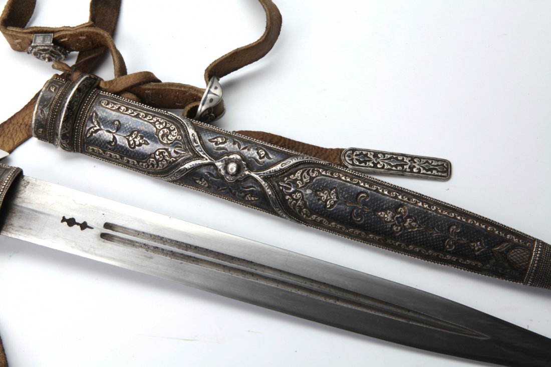 A Caucasian Silver Mounted Kindjal with Belt. — image 4