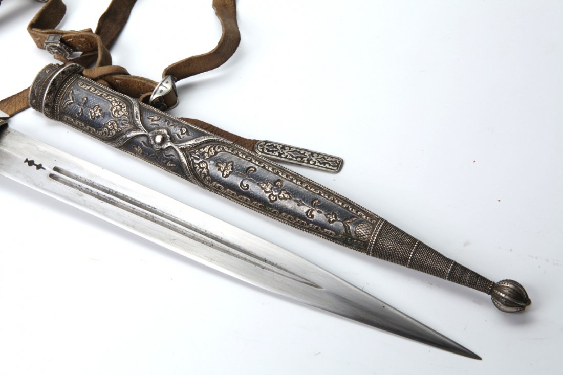 A Caucasian Silver Mounted Kindjal with Belt. — image 5