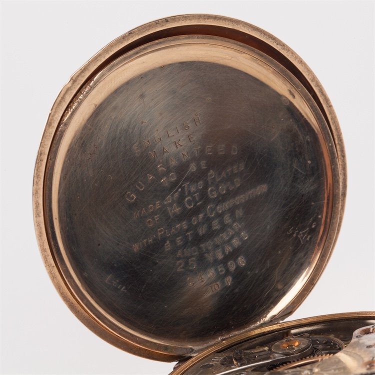 Gilded pocket watch "A.W.W.Co Waltham Mass". — image 7