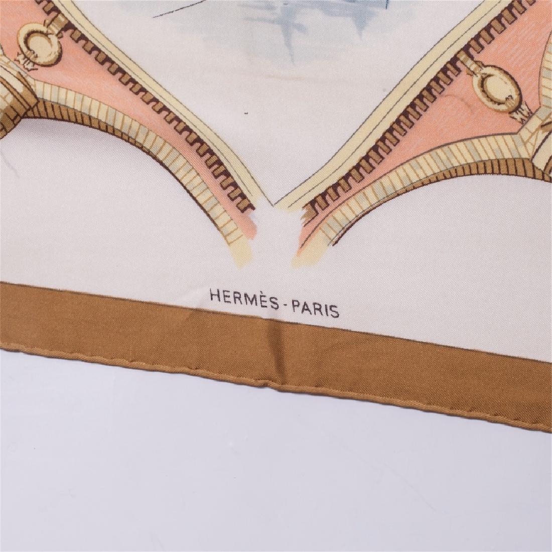 Hermes "Bordeaux porte ocean" silk scarf.1993. — image 2