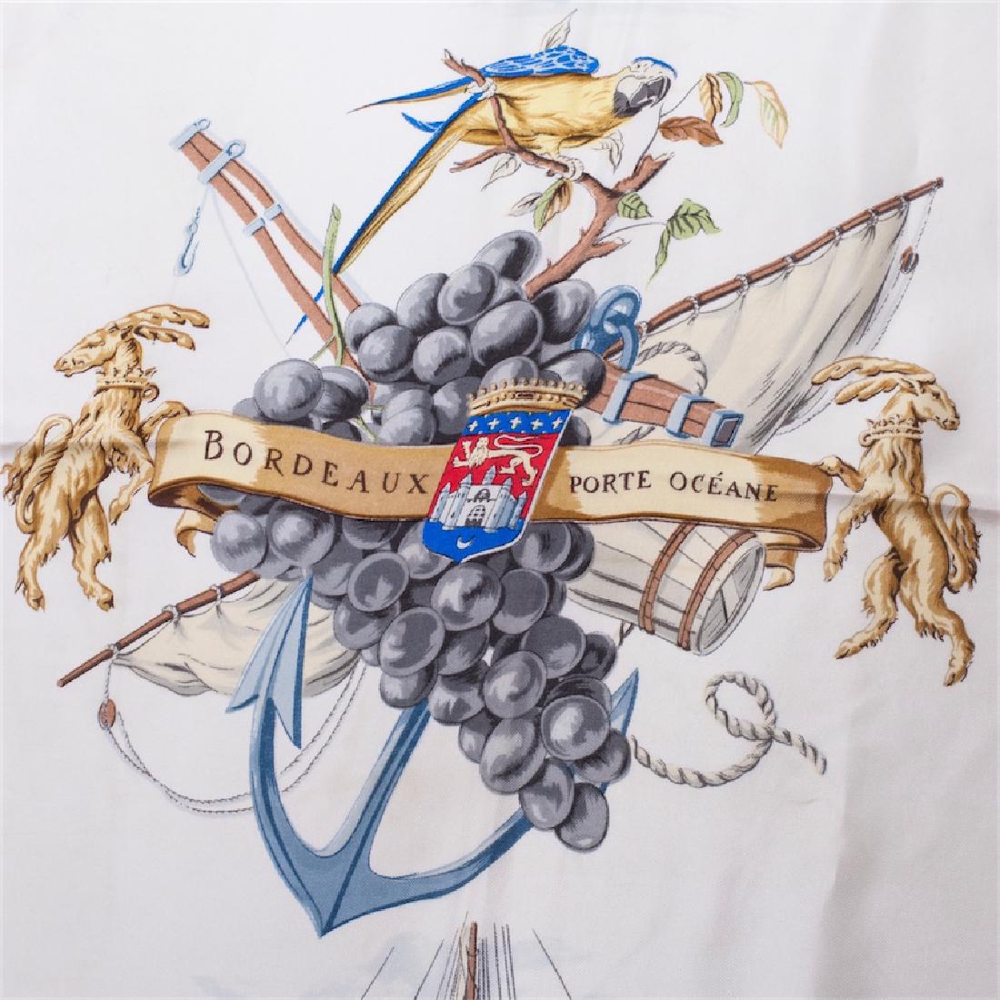 Hermes "Bordeaux porte ocean" silk scarf.1993. — image 3