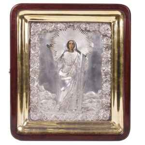Russian Icon of St. Elena in silver riza — image 1