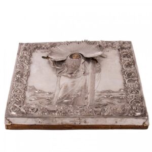 Russian Icon of St. Elena in silver riza — image 4