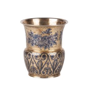 Sazikov beaker with floral decoration — image 1