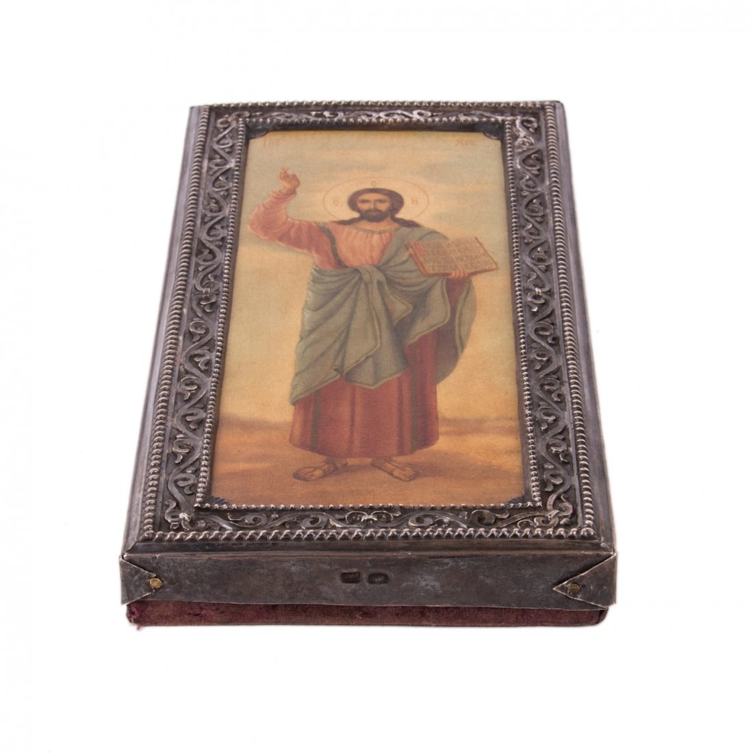 Rare Russian Icon of Christ in silver riza — image 2