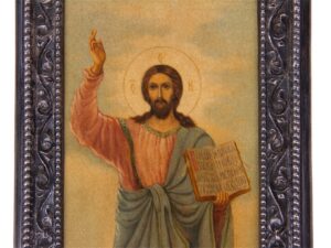 Rare Russian Icon of Christ in silver riza — image 3