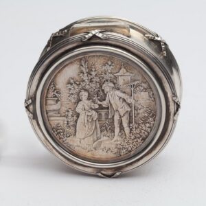 Russian box with a courteous scene. “Shanks and Bolin” — image 1