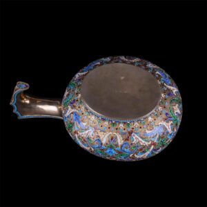 Grand silver-gilt and enamel presentation kovsh — image 6