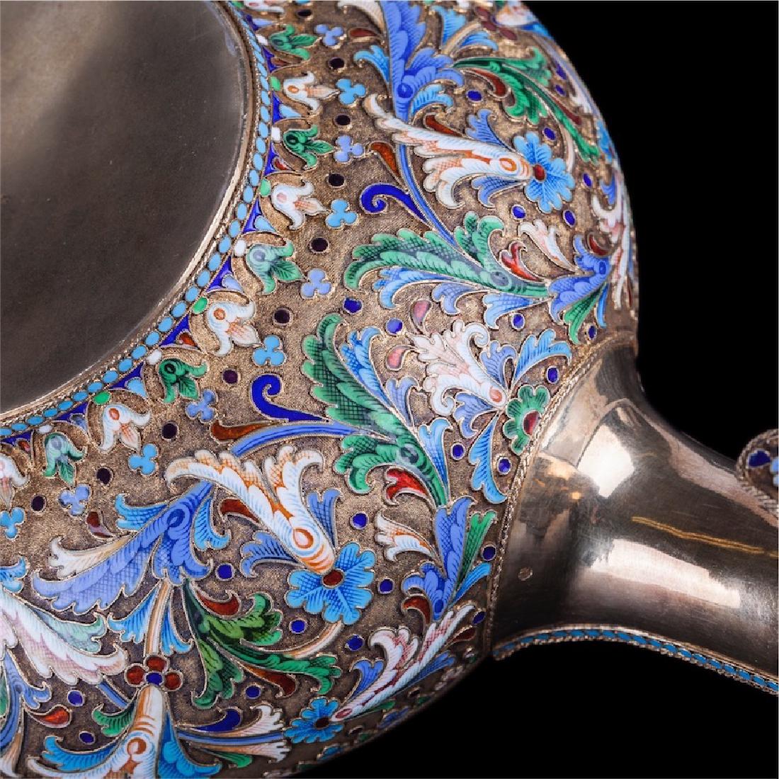 Grand silver-gilt and enamel presentation kovsh — image 8