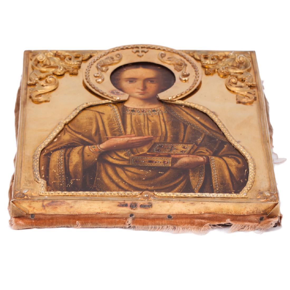 Russian icon of Saint Panteleimon by I.Sazikov — image 4