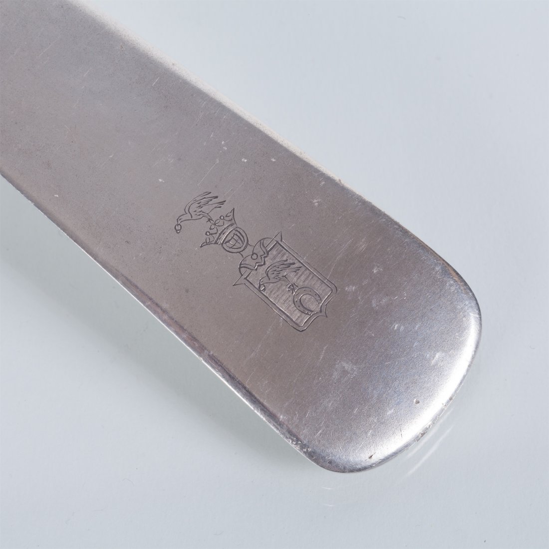 Russian silver ladle with coat of arms. L.Nast. — image 4