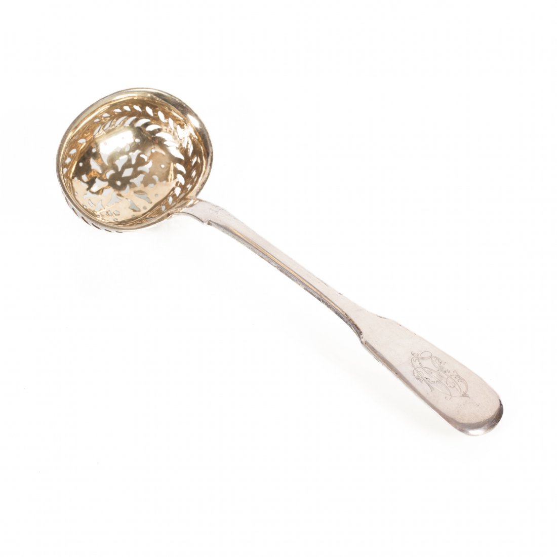 Russian silver table strainer. I. Sazikov workshop. — image 1